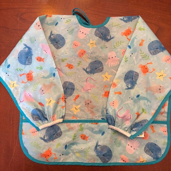 Bumkins Full Sleeve Full Coverage Bib Ocean Life - Picture 1 of 7